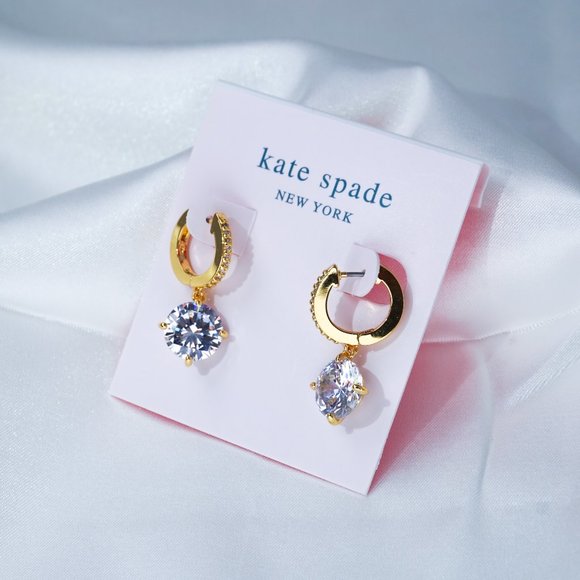 Kate Spade Sparkly Pavé Mini Hoops (with DUST BAG) - Picture 2 of 5